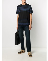 Paul Smith Striped Logo Embroidered T Shirt
