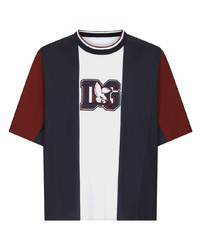 Dolce & Gabbana Striped Logo Print T Shirt