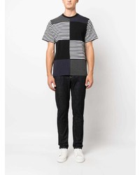 NOAH NY Striped Patchwork Design T Shirt