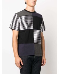 NOAH NY Striped Patchwork Design T Shirt