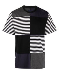 NOAH NY Striped Patchwork Design T Shirt