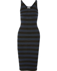 Tomas Maier Striped Jersey Dress Black