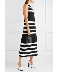 Calvin Klein Collection Striped Stretch Knit Dress Black