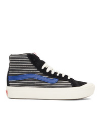 Black Horizontal Striped High Top Sneakers