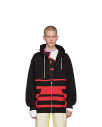 Marni Dance Bunny Black And Red Striped Hoodie