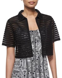 Nanette Lepore Barely There Mesh Crop Jacket