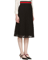 Gucci Black Cluny Lace Skirt