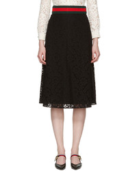 Gucci Black Cluny Lace Skirt