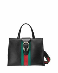 Gucci Dionysus Medium Web Stripe Top Handle Bag Black