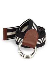 Black Horizontal Striped Leather Belt