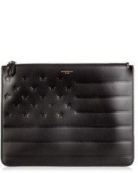 Givenchy Star And Stripe Debossed Leather Pouch