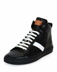 Bally Vitello High Top Sneakers With Trainspotting Stripe Black