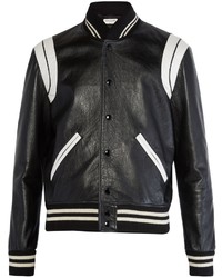 Saint Laurent Contrast Panel Leather Jacket