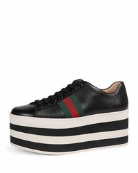 Gucci Peggy Leather Platform Low Top Sneaker