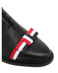 Thom Browne 20mm Striped Bow Pebbled Leather Shoes