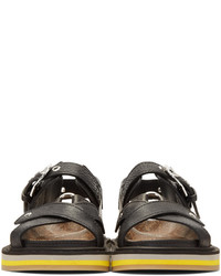 Maison Margiela Black Brushed Effect Sandals