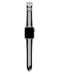 Wristpop Mustang Faux Leather Apple Watch Band In Blackgreywhite At Nordstrom