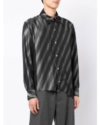 Sulvam Asymmetric Diagonal Stripe Shirt