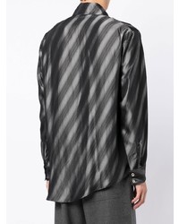 Sulvam Asymmetric Diagonal Stripe Shirt