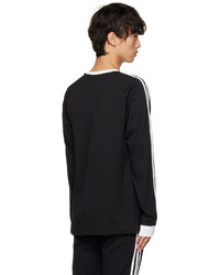 adidas Originals Black Adicolor Classics 3 Stripes Long Sleeve T Shirt