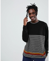 ASOS DESIGN Oversized Long Sleeve T Shirt With Highlight Stripe And Tipped Rib
