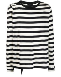 Marina Yee Striped Long Sleeve Wool T Shirt