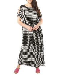 Dorothy Perkins Plus Size Stripe Jersey Cold Shoulder Maxi Dress