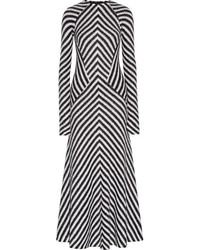 Haider Ackermann Striped Stretch Knit Maxi Dress Black