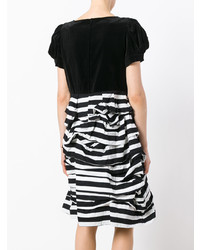 Comme Des Garçons Girl Ruched Two Tone Striped Dress