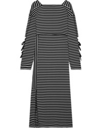 3.1 Phillip Lim Striped Cotton Jersey Midi Dress Black