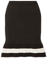 Black Horizontal Striped Mini Skirt