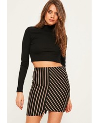 Missguided Black Striped Mini Skirt