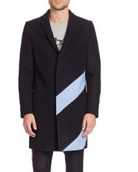 Black Horizontal Striped Overcoat