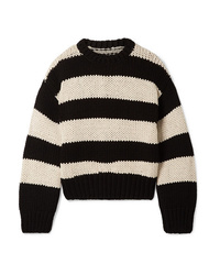 RtA Griffith Oversized Striped Cotton Blend Sweater