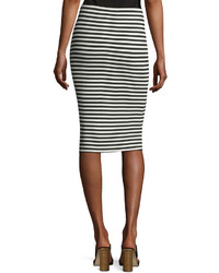 Vince Camuto Striped Pull On Midi Pencil Skirt