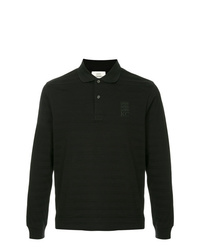 Black Horizontal Striped Polo Neck Sweater