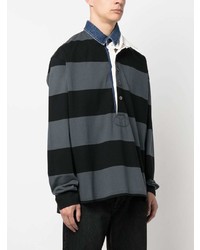 Y/Project Contrast Collar Striped Polo Shirt
