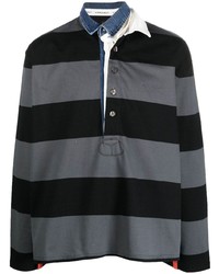 Y/Project Contrast Collar Striped Polo Shirt