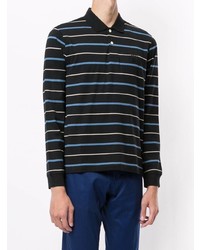 Kent & Curwen Long Sleeve Stripe Print Polo Shirt
