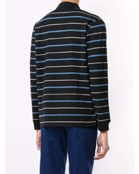 Kent & Curwen Long Sleeve Stripe Print Polo Shirt