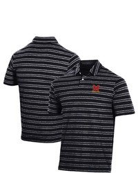 Under Armour Black Maryland Terrapins Charged Cotton Stripe Tri Blend Polo
