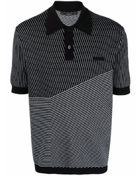 Billionaire Geometric Stripe Polo Shirt
