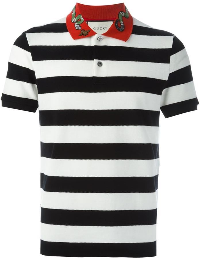 Fervent kiezen Bowling Gucci Striped Polo Shirt, $524 | farfetch.com | Lookastic