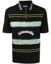 Ahluwalia Logo Print Zip Up Polo Shirt