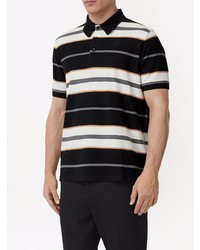 Burberry Monogram Embroidered Striped Polo Top