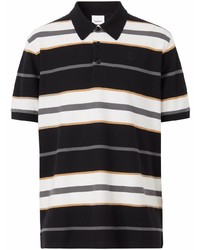 Burberry Monogram Embroidered Striped Polo Top