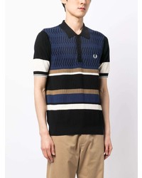 Fred Perry Piqu Knitted Striped Polo Shirt