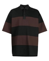 Juun.J Striped Short Sleeve Polo Shirt