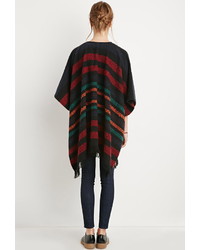 Forever 21 Striped Open Front Poncho