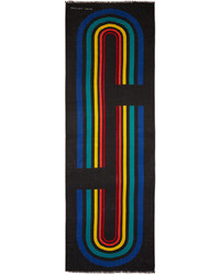 Marc Jacobs Black Vintage Stripe Logo Scarf
